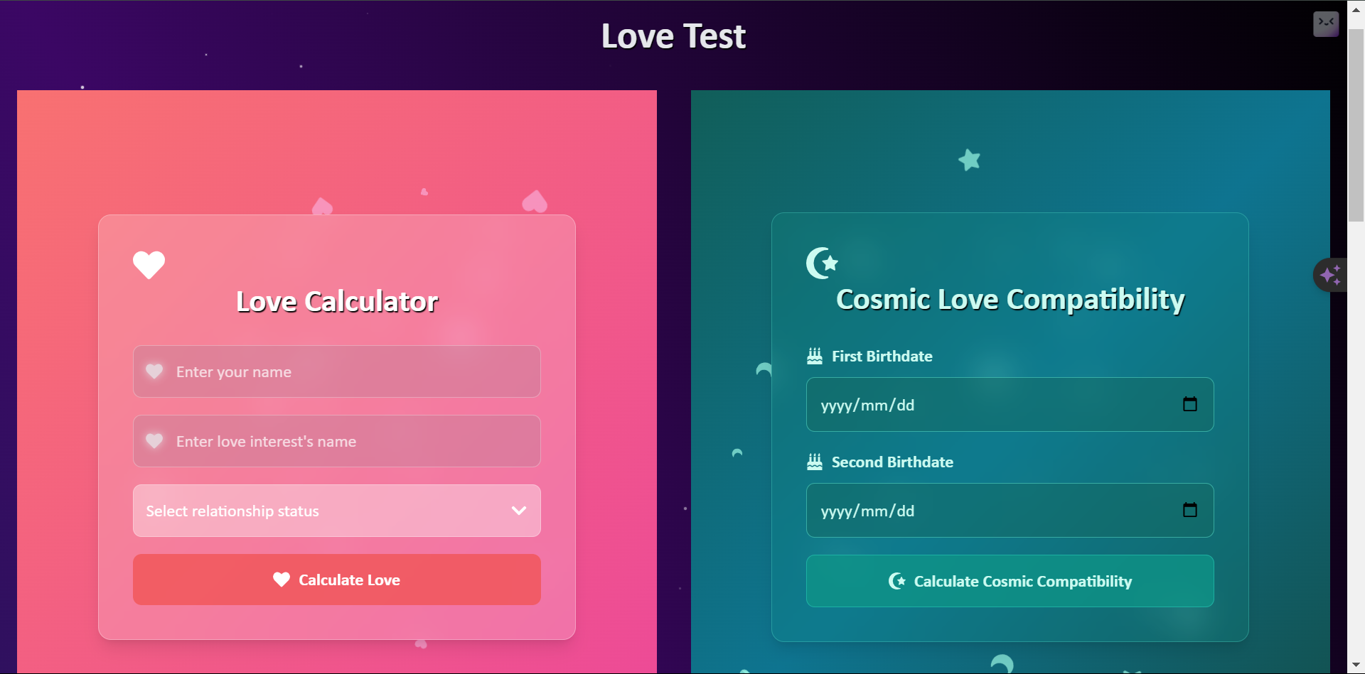 Love Test Page